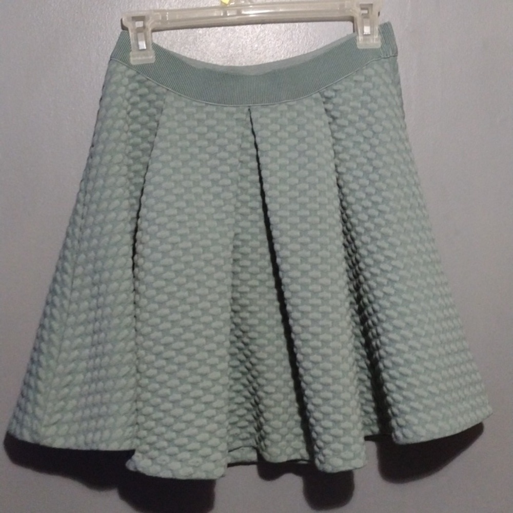 H&m Greenish Pleated Mini Skirt Sz small